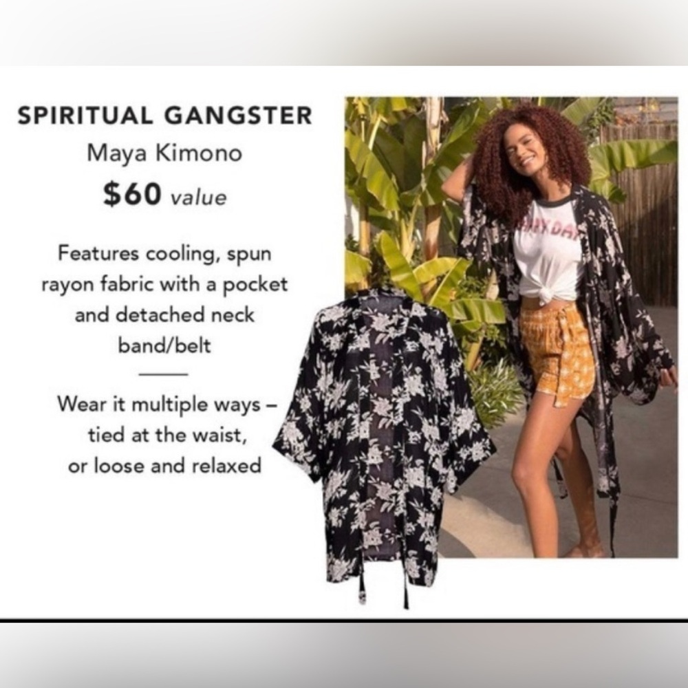 SPIRITUAL GANGSTER Maya floral Kimono one‎ size